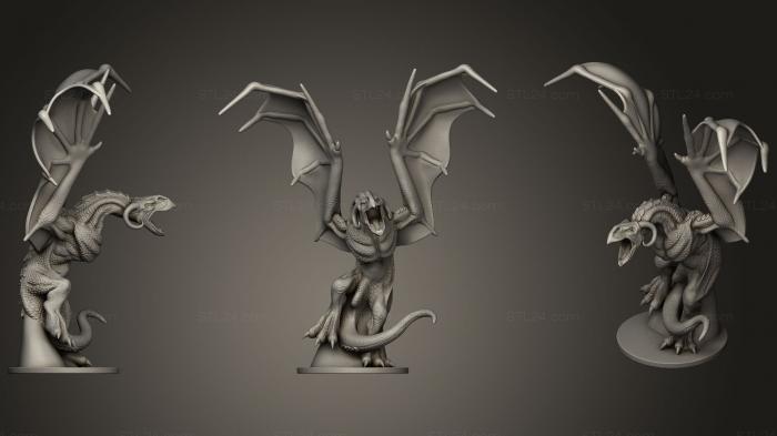 Статуэтки герои, монстры и демоны (Статуя Великой Виверны, STKM_0836) 3D модель для ЧПУ станка